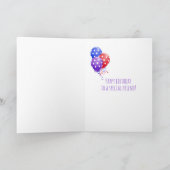 purple gingham daisy birthday カード (内部)