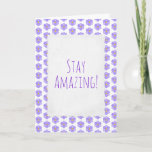 purple gingham daisy birthday カード<br><div class="desc">bright purple gingham daisy design for birthday</div>