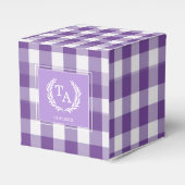 Purple Gingham Monogram Crest フェイバーボックス (正面サイド)