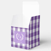 Purple Gingham Monogram Crest フェイバーボックス (オープン)