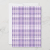 Purple Gingham Red Barn Little Sprout Baby Shower 招待状 (裏面)