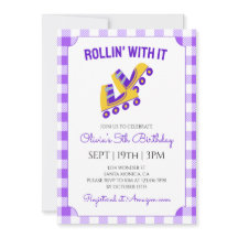 Purple Gingham Roller Skating Birthday Party