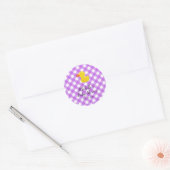 Purple Gingham Rubber Duckie Baby Shower ラウンドシール (封筒)