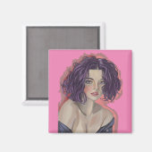 Purple girl マグネット (正面/裏面)