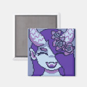 Purple girl smile pixelart, Pixel Art マグネット (正面/裏面)