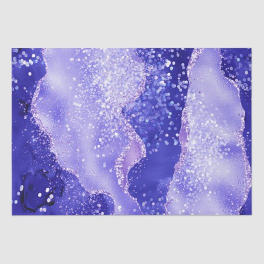 Purple Glam Agate Glitter Sparkle Design 薄葉紙 (正面)