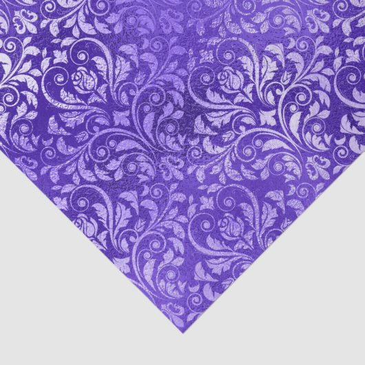 Purple Glam Damask Elegant Floral Design 薄葉紙 (詳細)