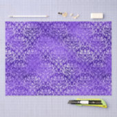 Purple Glam Damask Elegant Floral Design 薄葉紙 (クラフト)
