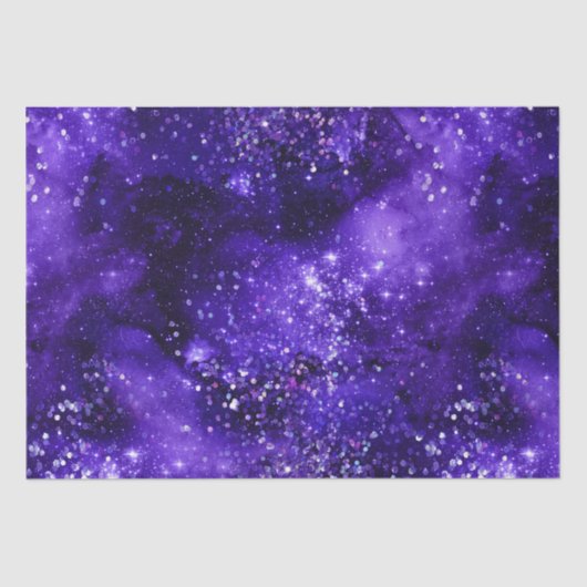 Purple Glam Galaxy Glitter Sparkle Design 薄葉紙 (正面)