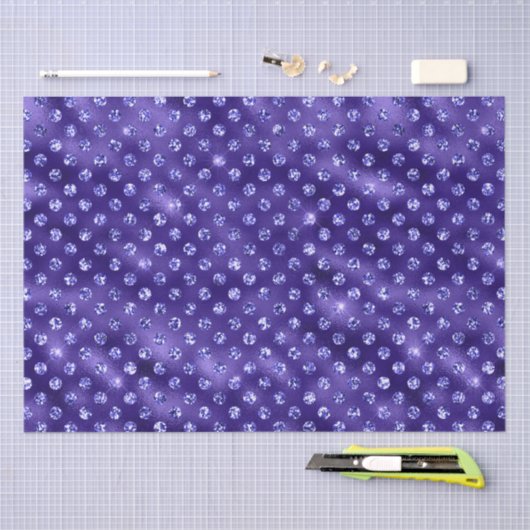 Purple Glam Galaxy Glitter Sparkle Design 薄葉紙 (クラフト)