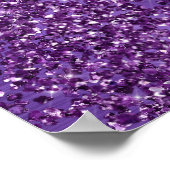 Purple Glam Glitter Script Wedding Welcome ポスター (角)