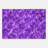 Purple Glam Glitter Sparkle Patterns ラッピングペーパーシート (正面3)