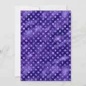 Purple Glam Sparkling Dots Elegant Wedding 招待状 (裏面)