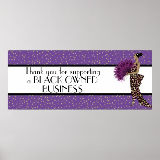 Purple Glam Thank You Support Black Business ポスター (正面)