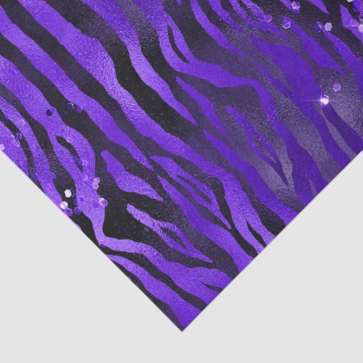 Purple Glam Zebra Stripes Glitter Sparkle Design 薄葉紙 (詳細)