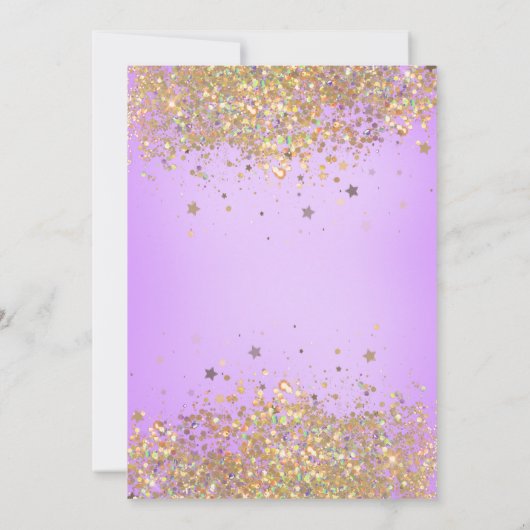 Purple Glitter 13th Birthday Invitation 招待状 (裏面)