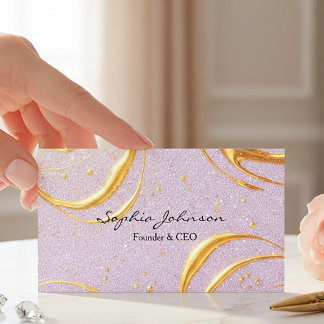 Purple Glitter Business Card 名刺