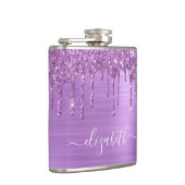 Purple Glitter Drips Personalized フラスク (右)