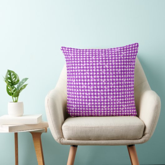 Purple Glitter Glam Faux Bling Throw Pillow クッション (椅子)