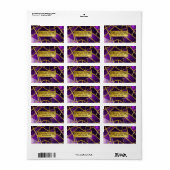 Purple Glitter Gold Geometric Mosaic Luxe Glamorou ラベル (フルシート)