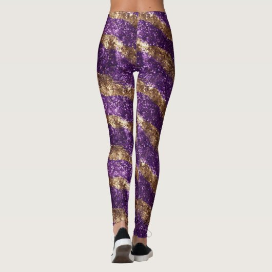 Purple Glitter Gold Sparkle レギンス (裏面)