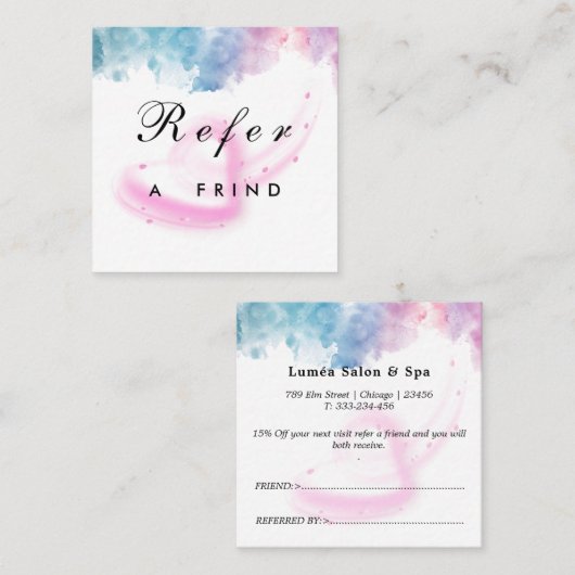 Purple Glitter Luxury Drip Salon 割引カード (正面/裏面)