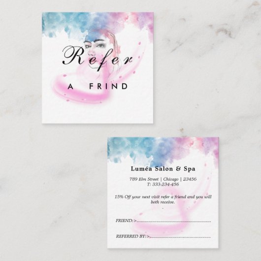 Purple Glitter Luxury Drip Salon 割引カード (正面/裏面)