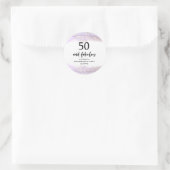 Purple Glitter Purple 50th Birthday Party  ラウンドシール (バッグ)