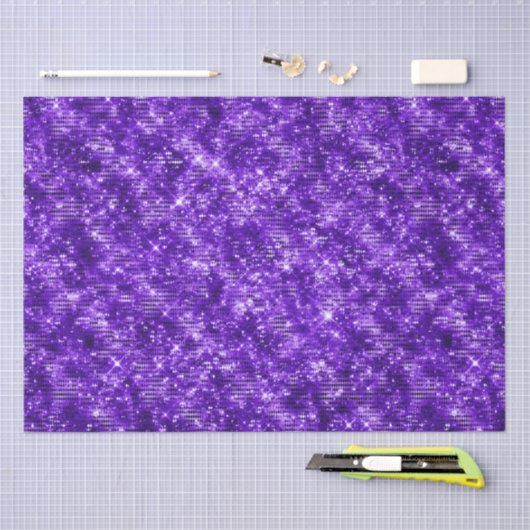Purple Glitter Sparkle Glam Elegant Design 薄葉紙 (クラフト)