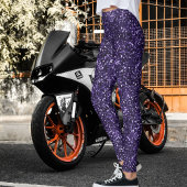 Purple Glitter Texture Grunge Halloween Pattern レギンス