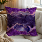Purple Glittery Agate Texture クッション