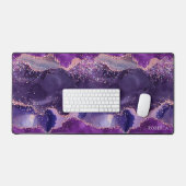 Purple Glittery Agate Texture デスクマット (キーボード&マウス)