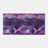 Purple Glittery Agate Texture デスクマット (正面)