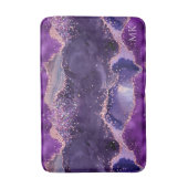Purple Glittery Agate Texture バスマット (正面縦)