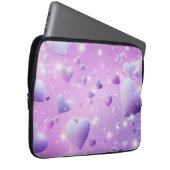 Purple Glow Heart Electronics Bag ラップトップスリーブ (正面右)