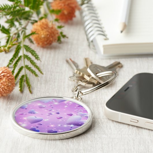 Purple Glow Heart Keychain キーホルダー (側面)