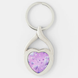 Purple Glow Heart Metal Keychain キーホルダー