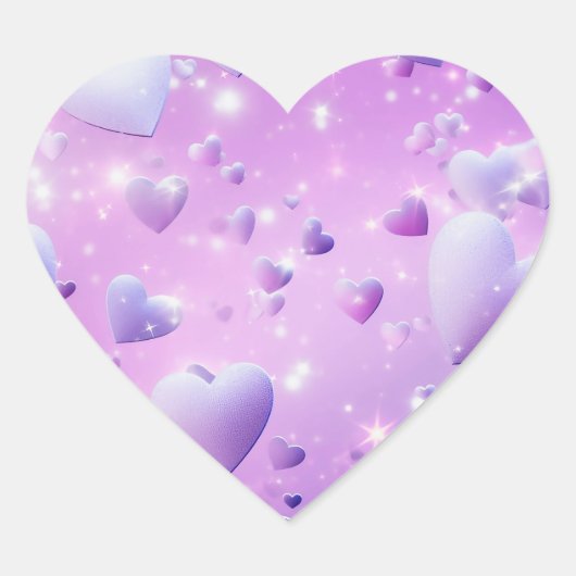 Purple Glow Heart Sticker ハートシール (正面)
