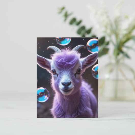 Purple Goat Postcard ポストカード (スタンド正面)