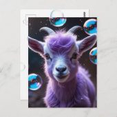 Purple Goat Postcard ポストカード (正面/裏面)