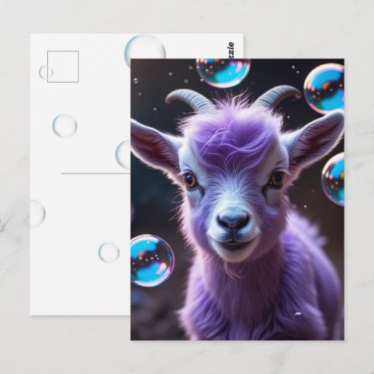 Purple Goat Postcard ポストカード (正面/裏面)