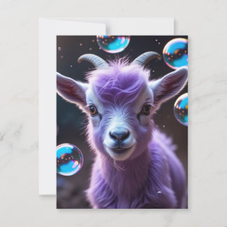 Purple Goat Postcard ポストカード