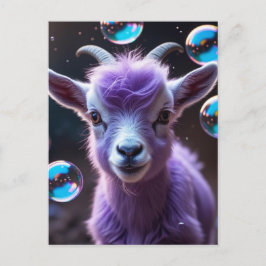 Purple Goat Postcard ポストカード