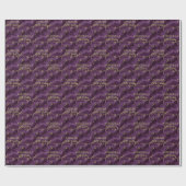 Purple Gold Abstract Marble Design ラッピングペーパー (フラット)