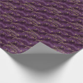 Purple Gold Abstract Marble Design ラッピングペーパー (角)
