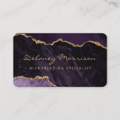 Purple Gold Agate Microblading Rounded 名刺 (正面)