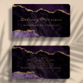 Purple Gold Agate Microblading Rounded 名刺