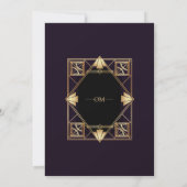 Purple & Gold Art Deco Wedding Invitation  招待状 (裏面)