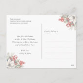 Purple Gold Botanical Photo Newlywed シーズンポストカード (裏面)