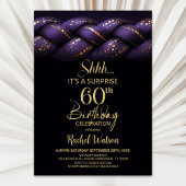 Purple Gold Braid Surprise 60th Birthday Party 招待状